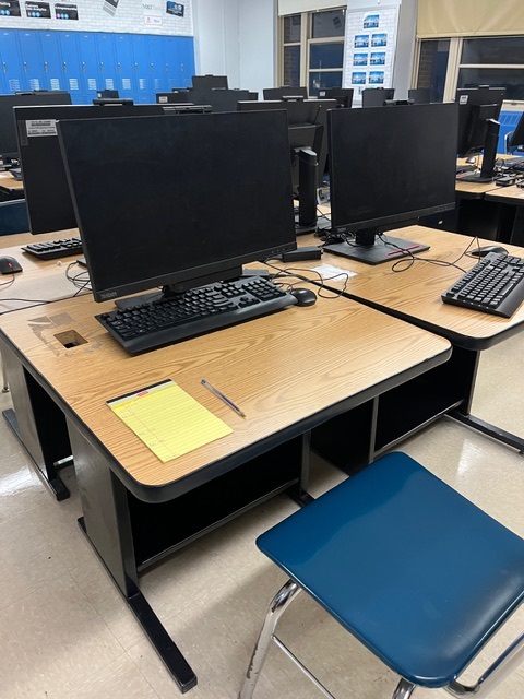 Image of student computer desk